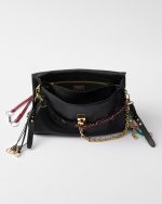 Prada Soft Sound Large Leather Shoulder Bag With Charms - Image 5